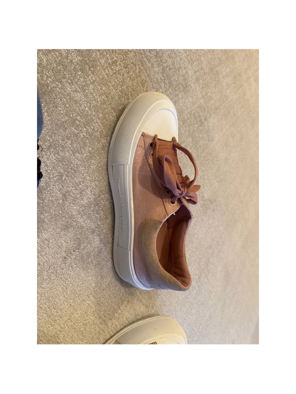 Alexander McQueen Pink Canvas Low-Top Sneakers with Ribbon Laces - Picture 6 of 7